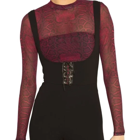 Blackmilk Lace Up Push It Underbust Corset Black Catsuit Jumpsuit Size XL - Picture 3 of 16